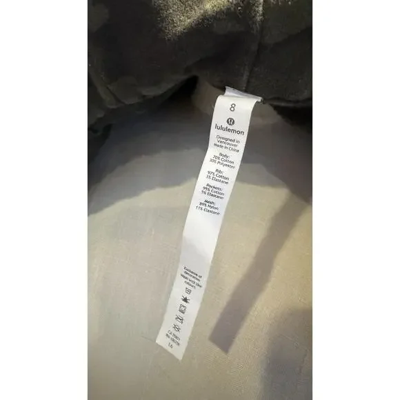 Lululemon Scuba Hoodie Jacket Cotton Heritage Camo Size 8 Green, Hair tie - Picture 7 of 9